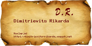 Dimitrievits Rikarda névjegykártya